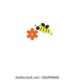 logotipo minimalista de vector de abeja o ilustración plana