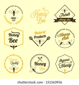 Honey bee vector set