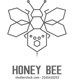 Honey bee vector silhouette label format. Nutrition emblem with honey bee.