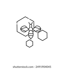 honey bee vector type icon