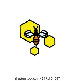 honey bee vector type icon