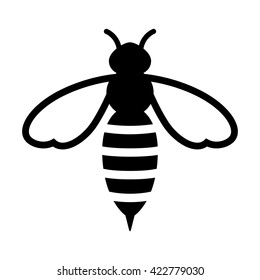 Honey bee or wasp flat vector icon for apps and websites