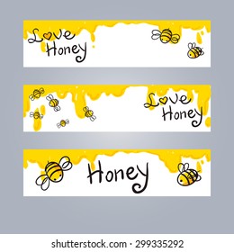 banner web de miel y abeja