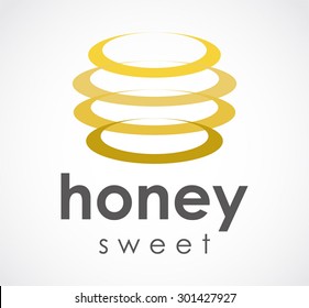 Honey Beehive Sweet Bee Abstract Vector Logo Design Template Business Natural Icon Animal Company Symbol Concept