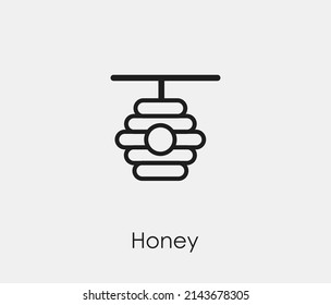 Honey, Beehive vector icon. Editable stroke. Symbol in Line Art Style for Design, Presentation, Website or Apps Elements, Logo. Pixel vector graphics - Vector