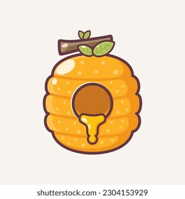 honey and beehives vector with outline style. icon, stickers, etc.