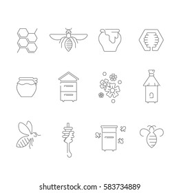 Honey and beekeeping icons