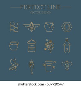 Honey and beekeeping icons