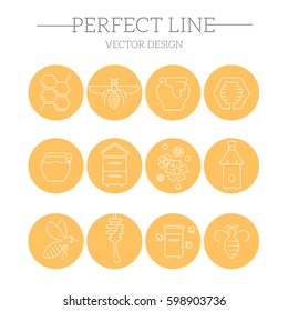 Honey and beekeeping icons
