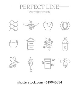 Honey and beekeeping icons