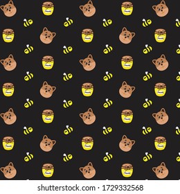 Honey beer bee cute pattern 