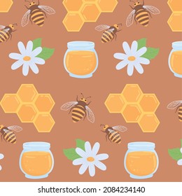 honey bees and flower background