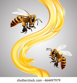 Honey and Bees Vector