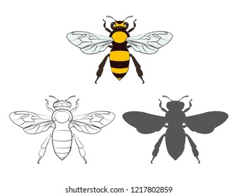 Honey bees vector illustration