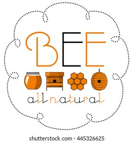 Honey Bees. Vector Illustration