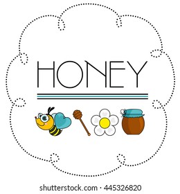 Honey Bees. Vector Illustration
