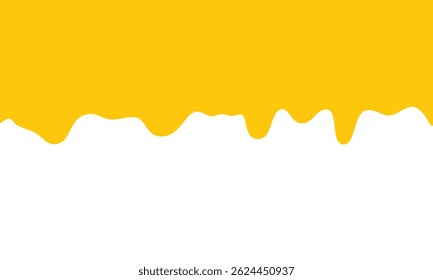 Honey Border Fresh Melted Honey Seamless Dripping Liquid. Honey liquid drips Vector illustration. Golden flow syrup, healthy fluid. 