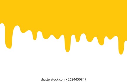 Honey Border Fresh Melted Honey Seamless Dripping Liquid. Honey liquid drips Vector illustration. Golden flow syrup, healthy fluid. 