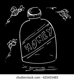 Honey Bottle and Bee 
