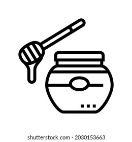 honey bottle beekeeping line icon vector. honey bottle beekeeping sign. isolated contour symbol black illustration