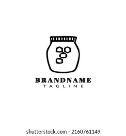 honey bottle cartoon design logo template icon black modern isolated vector