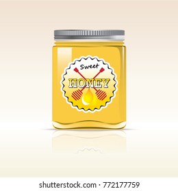 Honey Bottle Design - vector illustration