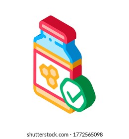 Honey Bottle Icon Vector. Isometric Honey Bottle sign. color isolated symbol illustration