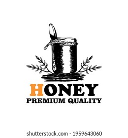 honey bottle illustration design vector. honey logo vector
