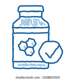 Honey Bottle sketch icon vector. Hand drawn blue doodle line art Honey Bottle sign. isolated symbol illustration