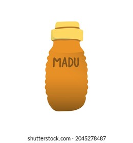 honey bottle vector illustration in 2D style.