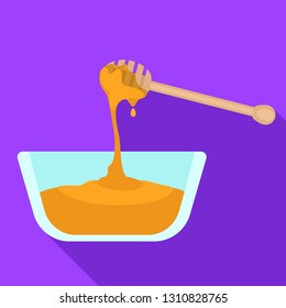 Honey bowl icon. Flat illustration of honey bowl vector icon for web design