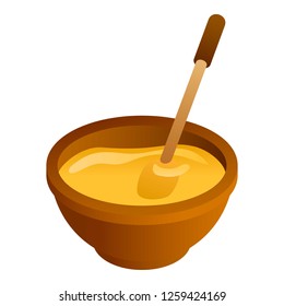Honey bowl icon. Isometric of honey bowl vector icon for web design isolated on white background