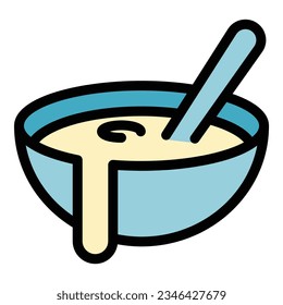Honey bowl icon outline vector. Bee nectar. Propolis food color flat