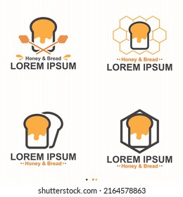 Honey And Bread Bakery Logo Set - vector