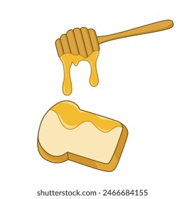 Honey and bread vector design