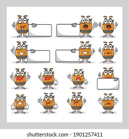 Honey bucket character set with soe pose and white board