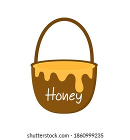 Honey bucket icon sign isolated on white background vector illustration. Cute cartoon style.
