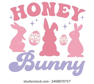 Honey Bunny Retro Svg,Happy Easter Svg,Png,Bunny Svg,Retro Easter Svg,Easter Quotes,Spring Svg,Easter Shirt Svg,Easter Gift Svg,Funny Easter Svg,Bunny Day, Egg for Kids,Cut Files,Cricut,Silhouette svg