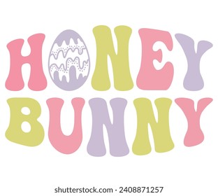 Honey Bunny Retro,Happy Easter Svg,Png,Bunny Svg,Retro Easter Svg,Easter Quotes,Spring Svg,Easter Shirt Svg,Easter Gift Svg,Funny Easter Svg,Bunny Day, Egg for Kids,Cut Files,Cricut,