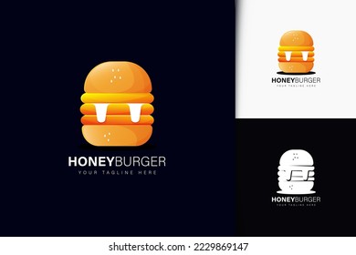 Honey burger logo design with gradient