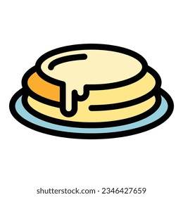 Honey cake icon outline vector. Bee nectar. Liquid food color flat