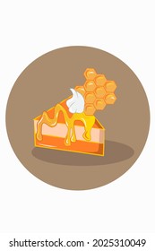 Honey cake slices vector illustration