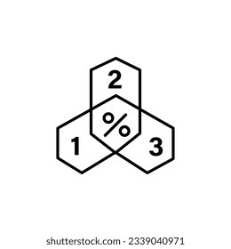 Icono de línea de gráfico de celdas de miel. gráfico ilustrativo del gráfico de celdas de miel.