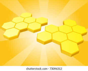 Honey cells. Vector illustration