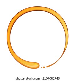 Honey Circle Splash isolated on white background.Circle Splash Frames.