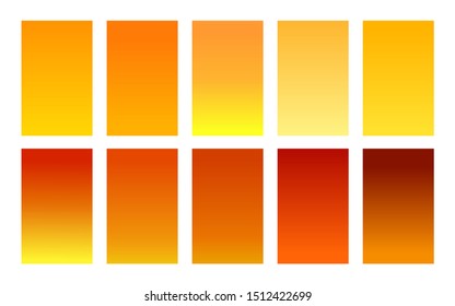 Honey color gradient background set. Templates of texture for banner, poster, flyer, presentation, mobile apps and smartphone screen design. Vector illustration