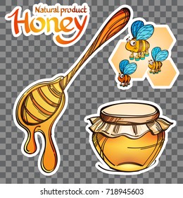 Honey color illustration for menu design, packaging, for creating a logo or emblem.