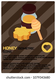 Honey color isometric poster