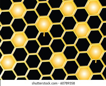 honey comb background, abstract vector art illustration