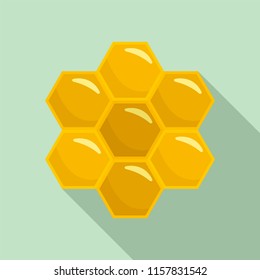 Honey comb of bee icon. Flat illustration of honey comb of bee vector icon for web design